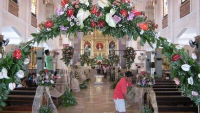 Photo of Church wedding flower arrangements